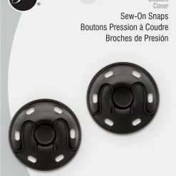 Dritz 30mm Large Sew-On Snaps, 2 Sets, Black