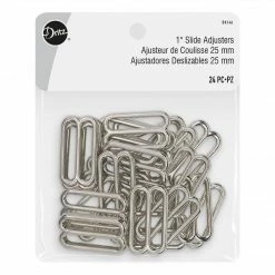 Dritz 1" Slide Adjusters, Nickel, 24 Pc