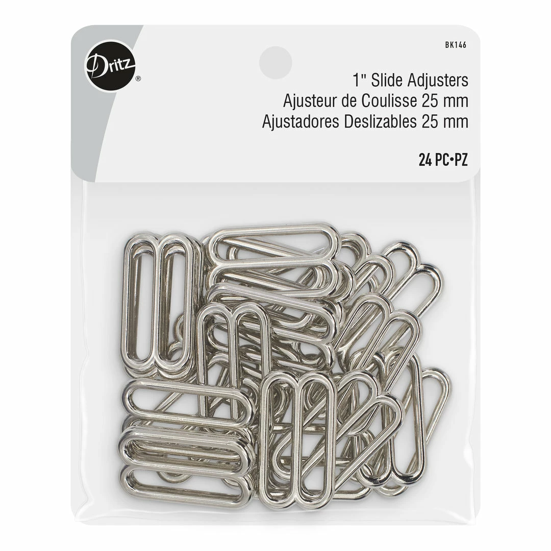 Dritz 1" Slide Adjusters, Nickel, 24 Pc 3 Dritz 1" Slide Adjusters, Nickel, 24 Pc