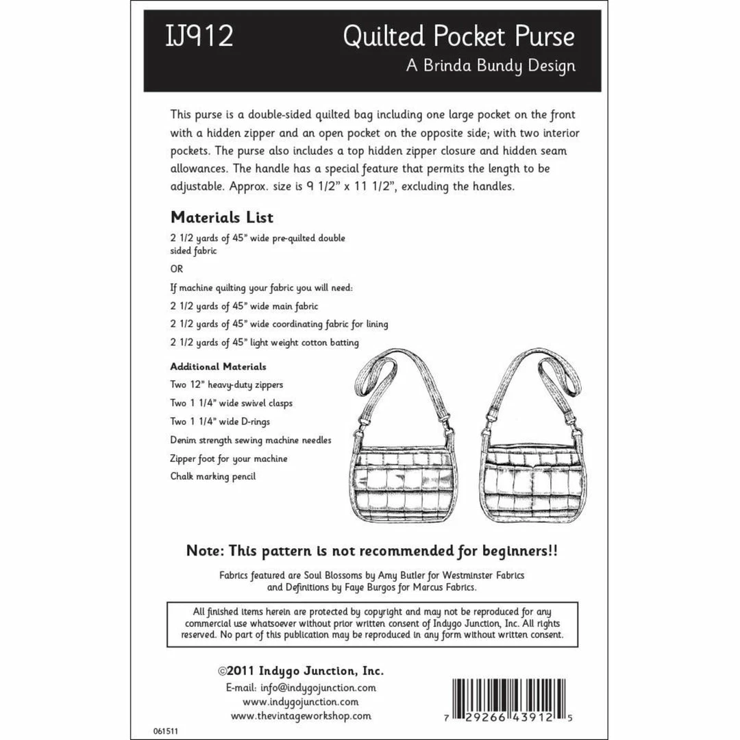 Indygo Junction Purses & Accessories Quilted Pocket Purse Pattern, PDF Download 5 Indygo Junction Purses & Accessories Quilted Pocket Purse Pattern, PDF Download
