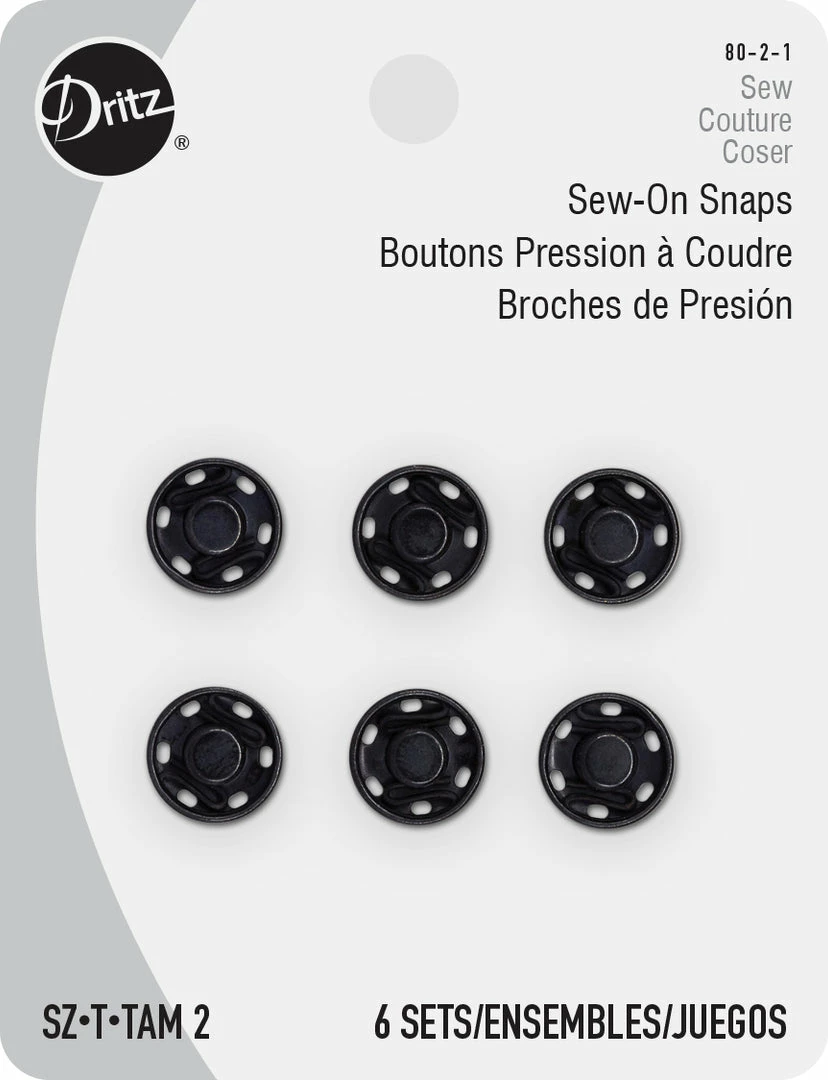 Dritz Snap Fasteners, 6 Sets 6 Dritz Snap Fasteners, 6 Sets