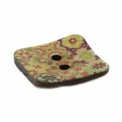 Dritz Sustainable Coconut Square Button, 35mm, Multicolor Print Buttons & Cover Buttons