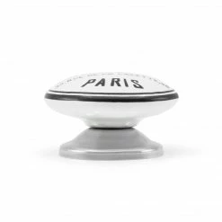 Dritz Ceramic Paris Knob, Black & White