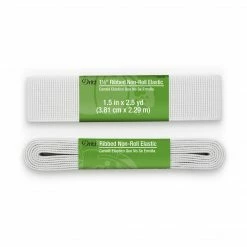 Dritz 1-1/2" Ribbed Non-Roll Elastic, White 13 Dritz 1-1/2