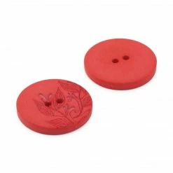 Dritz Buttons & Cover Buttons Recycled Hemp Round Floral Button, 23mm, 2 Pc