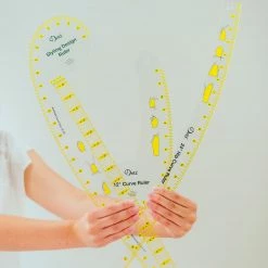 Dritz Design Ruler Trio, 3 Sewing Rulers, Clear