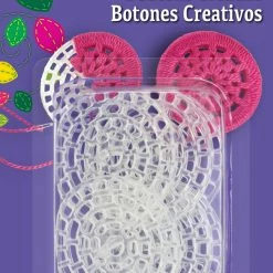 LoRan 36mm Creative Buttons, 6 Pc Embroidery