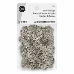 Dritz Sew-On Snaps, 72 Sets, Size 1, Nickel