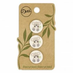 Dritz Recycled Cotton Koala Button, 18mm, 3 Pc