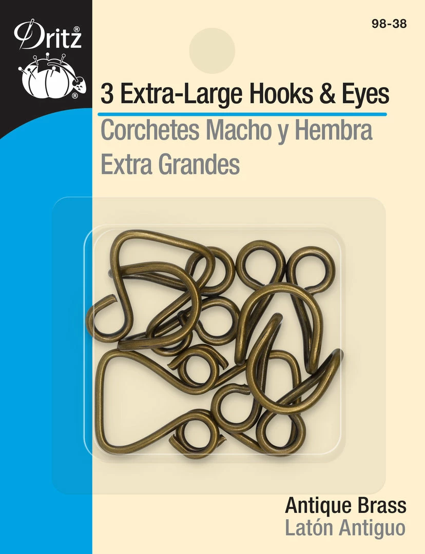 Dritz Extra-Large Hooks & Eyes, 3 Sets 8 Dritz Extra-Large Hooks & Eyes, 3 Sets