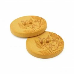 Dritz Buttons & Cover Buttons Recycled Hemp Round Floral Button, 23mm, 2 Pc