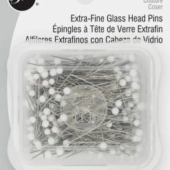 Dritz 1-3/8" Extra-Fine Glass Head Pins, White, 250 Pc