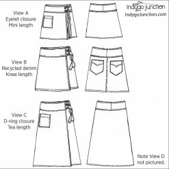Indygo Junction Sidekick Wrap Skirt Pattern, PDF Download Apparel