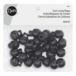 Dritz Cord Locks/Stops, Black, 24 Pc Bulk Notions