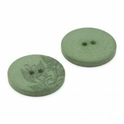 Dritz Buttons & Cover Buttons Recycled Hemp Round Floral Button, 23mm, 2 Pc