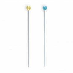 Dritz Crystal Glass Head Pins, Blue & Yellow, 100 Pc Pins, Needles & Tacks