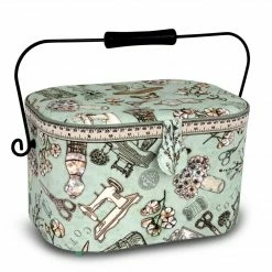 Dritz Oval Sewing Basket With Metal Handle, Large Sewing Baskets & Storage
