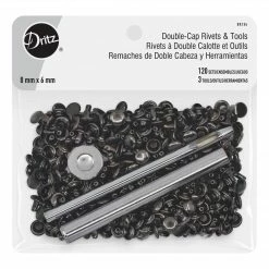 Dritz Bulk Notions Double-Cap Rivets & Tools, 120 Sets