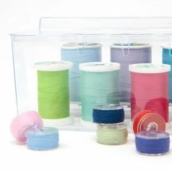 Dritz Machine Accessories Thread Box For Spools And Bobbins, Clear