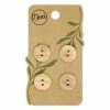 Dritz Sustainable Wood Round Button, 15mm, Beige, 4 Pc Buttons & Cover Buttons