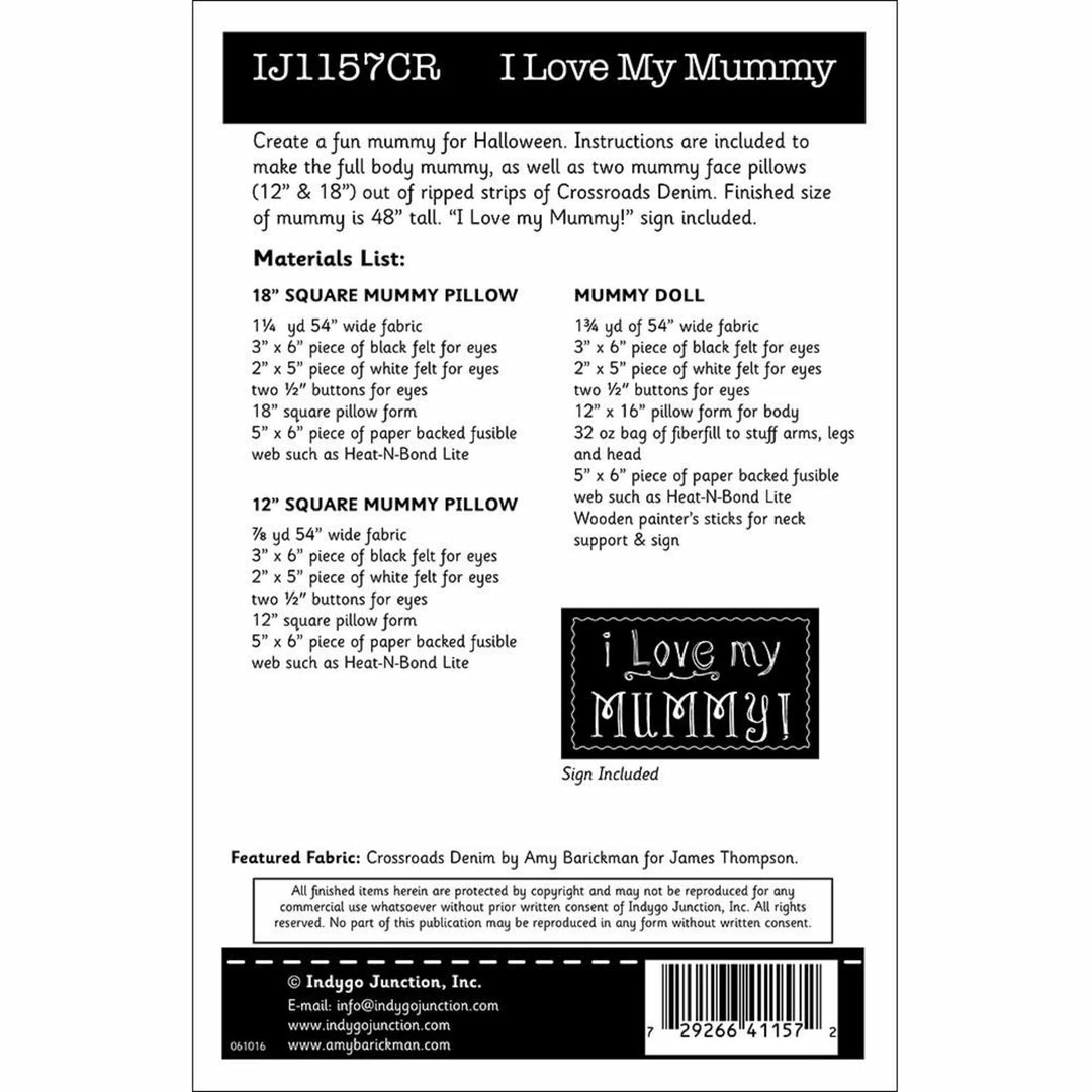 Indygo Junction I Love My Mummy Halloween Décor Pattern, PDF Download Crafts & Toys 4 Indygo Junction I Love My Mummy Halloween Décor Pattern, PDF Download Crafts & Toys