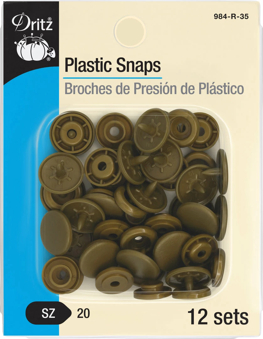 Dritz Plastic Color Snaps, 12 Sets 15 Dritz Plastic Color Snaps, 12 Sets