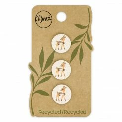 Dritz Recycled Cotton Deer Button, 15mm, 3 Pc Buttons & Cover Buttons