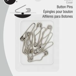 Dritz Pins & Accessories 3/4" Button Pins, Nickel, 10 Pc