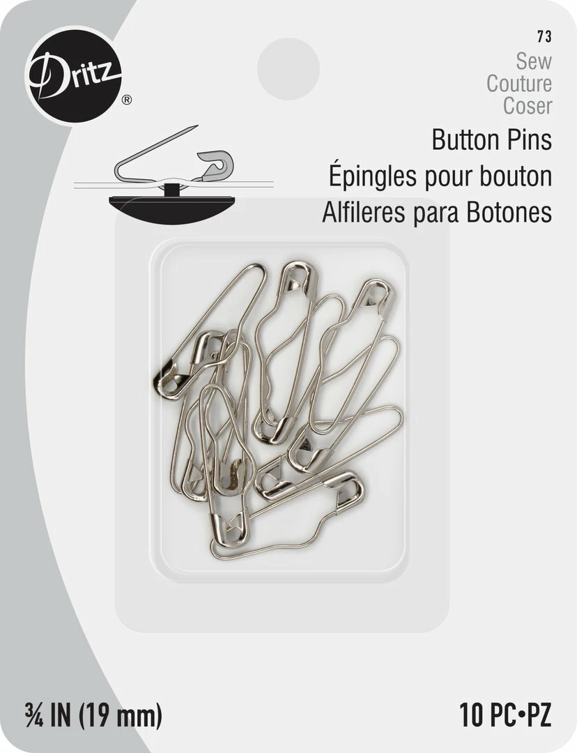 Dritz Pins & Accessories 3/4" Button Pins, Nickel, 10 Pc 3 Dritz Pins & Accessories 3/4" Button Pins, Nickel, 10 Pc