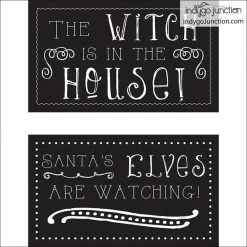 Indygo Junction Legs Celebrate Stuffed Witch & Elf Decor Pattern