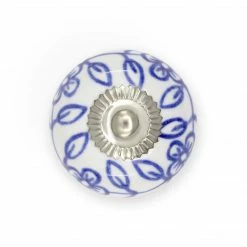 Dritz Ceramic Delft Ball Knob, Blue & White Hooks & Knobs