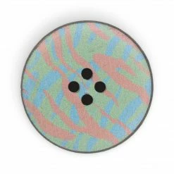 Dritz Buttons & Cover Buttons Recycled Leather Round Button, 30mm, Multicolor Print