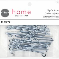 Dritz Drapery Tape, Hooks & Weights Slip-On Hooks, Nickel, 14 Pc