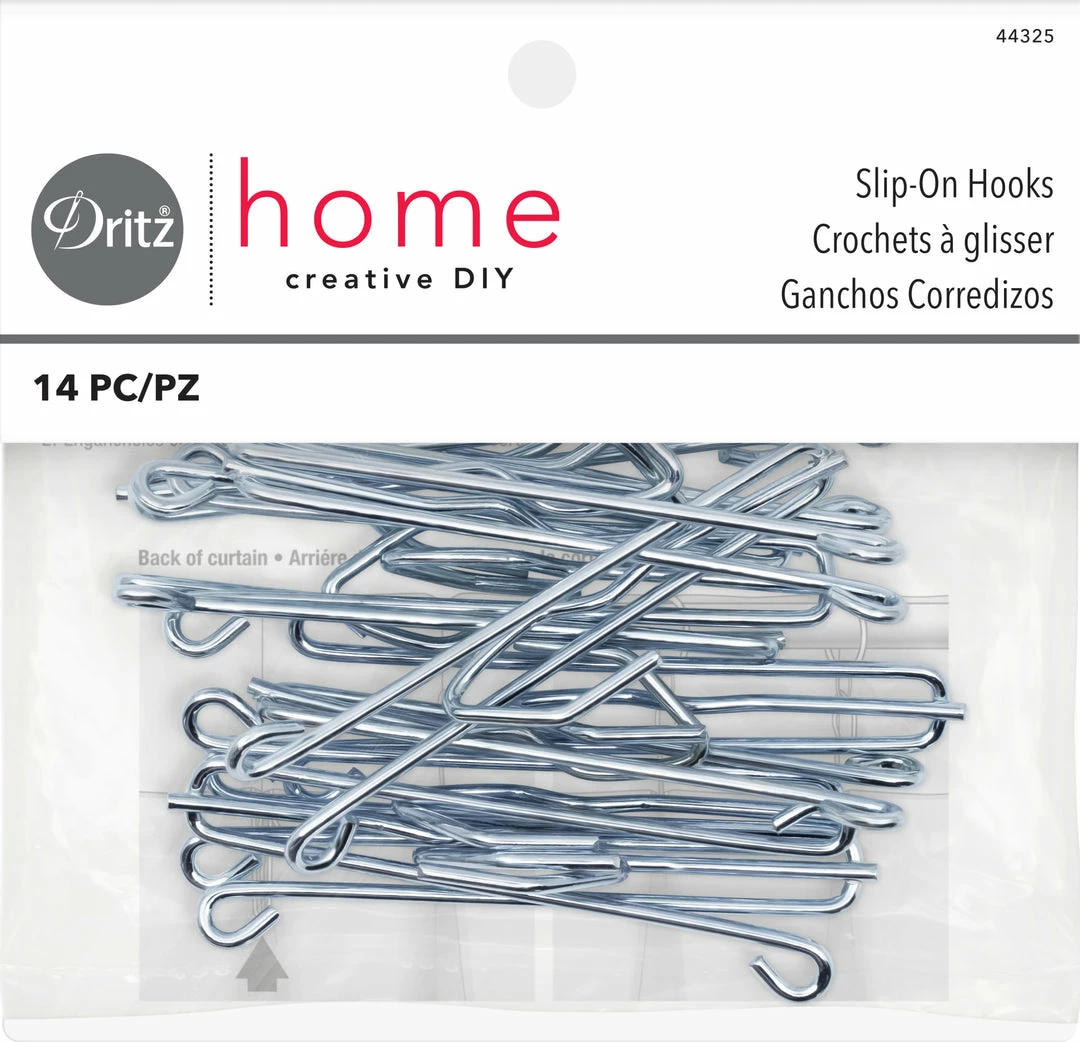 Dritz Drapery Tape, Hooks & Weights Slip-On Hooks, Nickel, 14 Pc 3 Dritz Drapery Tape, Hooks & Weights Slip-On Hooks, Nickel, 14 Pc