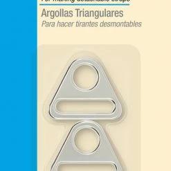 Dritz Rings & Swivel Hooks 1" Triangle Rings, Nickel, 2 Pc