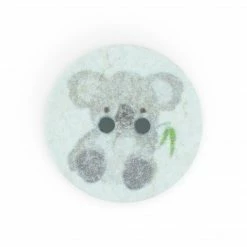 Dritz Recycled Cotton Koala Button, 18mm, 3 Pc