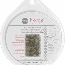 Dritz 7/16" Decorative Daisy Nailhead Trim, Antique Brass, 5 Yd