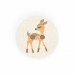 Dritz Recycled Cotton Deer Button, 15mm, 3 Pc Buttons & Cover Buttons