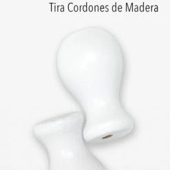 Dritz Wood Cord Pulls, White, 2 Pc