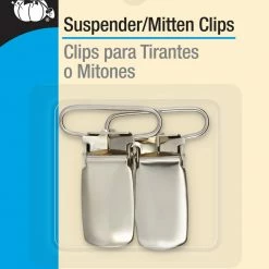 Dritz 1" Suspender/Mitten Clips, 2 Pc, Nickel