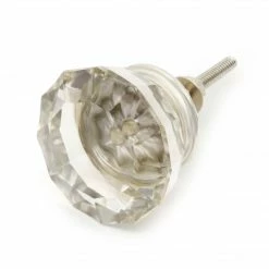 Dritz Outlet Faceted Glass Knob, Clear