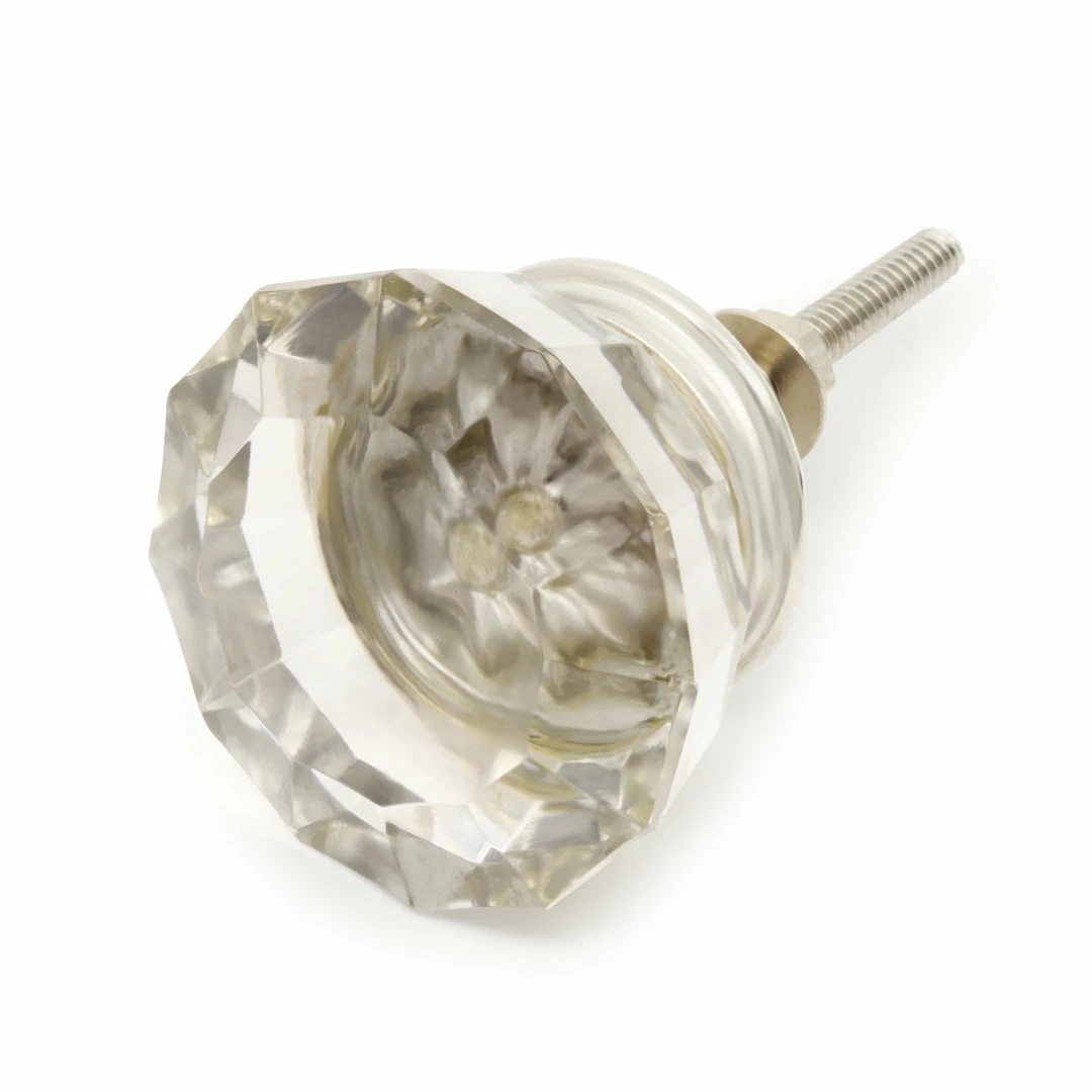 Dritz Outlet Faceted Glass Knob, Clear 3 Dritz Outlet Faceted Glass Knob, Clear