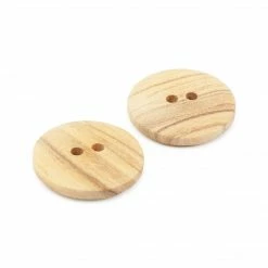 Dritz Sustainable Wood Round Button, 20mm, Beige, 3 Pc Buttons & Cover Buttons