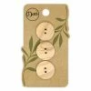 Dritz Sustainable Wood Round Button, 20mm, Beige, 3 Pc Buttons & Cover Buttons