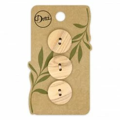 Dritz Sustainable Wood Round Button, 20mm, Beige, 3 Pc Buttons & Cover Buttons