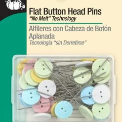 Dritz Pins & Accessories Flat Button Head Pins, Assorted, 50 Pc