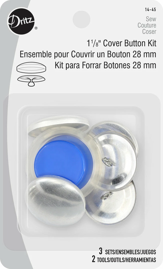 Dritz Cover Button Kit, Nickel 4 Dritz Cover Button Kit, Nickel