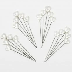 Dritz 2-1/8" Heart Pearlized Pins, White, 20 Pc 10 Dritz 2-1/8