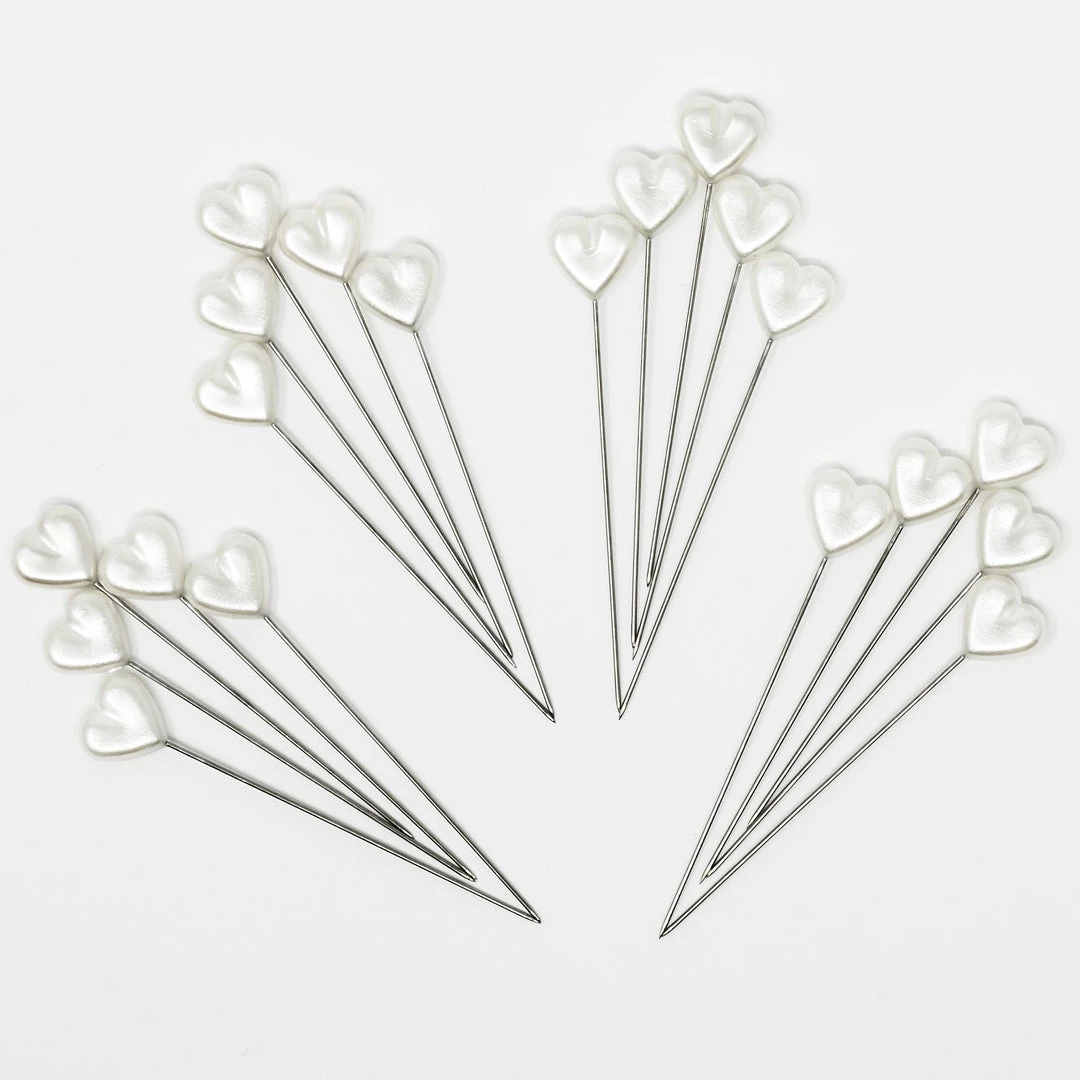 Dritz 2-1/8" Heart Pearlized Pins, White, 20 Pc 6 Dritz 2-1/8" Heart Pearlized Pins, White, 20 Pc