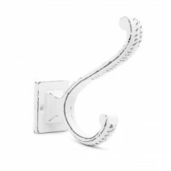 Dritz Hooks & Knobs Metal Traditional Wall Hook, White